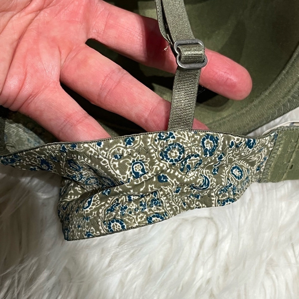 Lucky Brand Olive Green Lace & Paisley Lightly Padded Bra Underwire - Picture 6 of 8